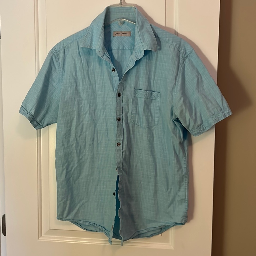 James Campbell light blue men’s summer shirt